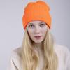 Женская осенне-зимняя однотонная прямая полоса, скрученная двухслойная теплая вязаная шерстяная шапка