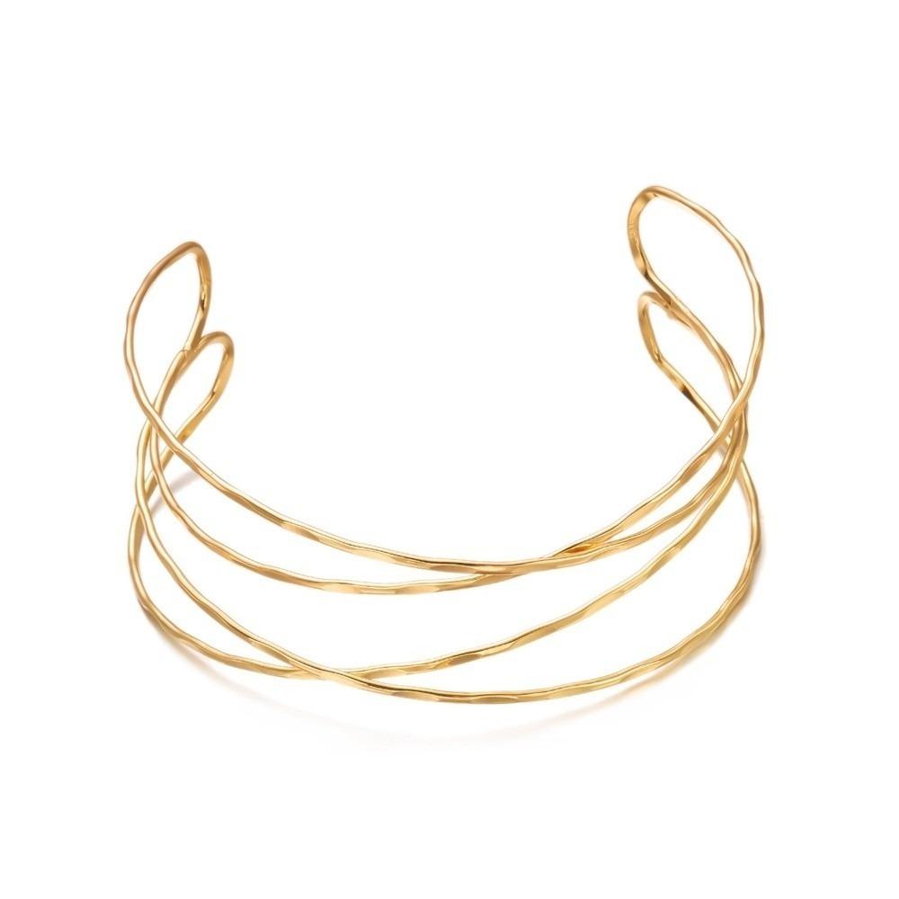 Multilayer Coil Open Arm Bangles Gold Hyperbolic Cuff Bangle Adjustable Snake Armband Party