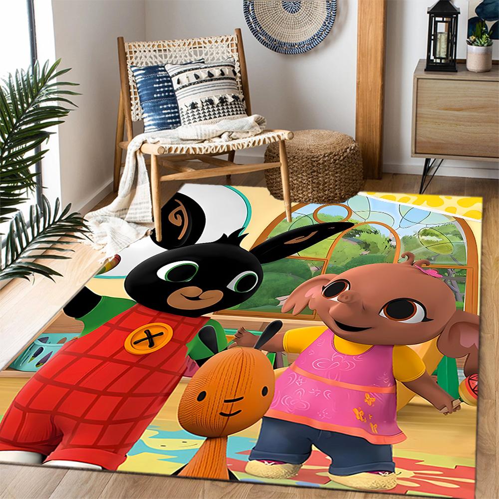 Bing And Friends In Garden Themed Anti-Slip Rugs - Polyester Home Decor, Suitable for Bedrooms, Living Rooms, Doorways, Studios, and Decorations