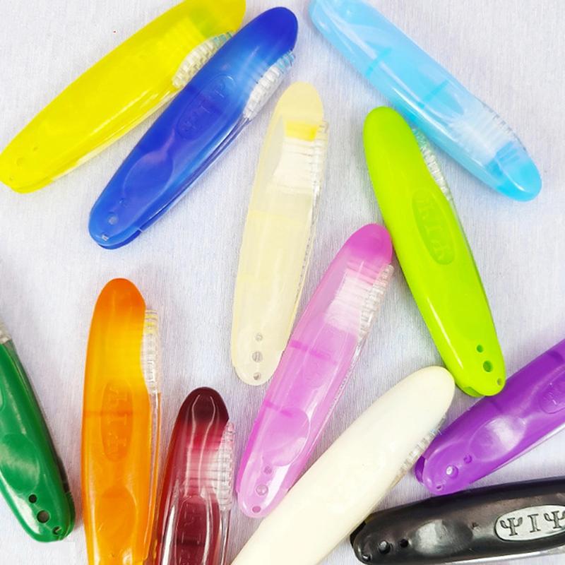 5Pcs Folding Toothbrush Portable Soft Brush Toothbrush Bamboo Charcoal Ultra Travel Toothbrush Camping Supply Oral Care