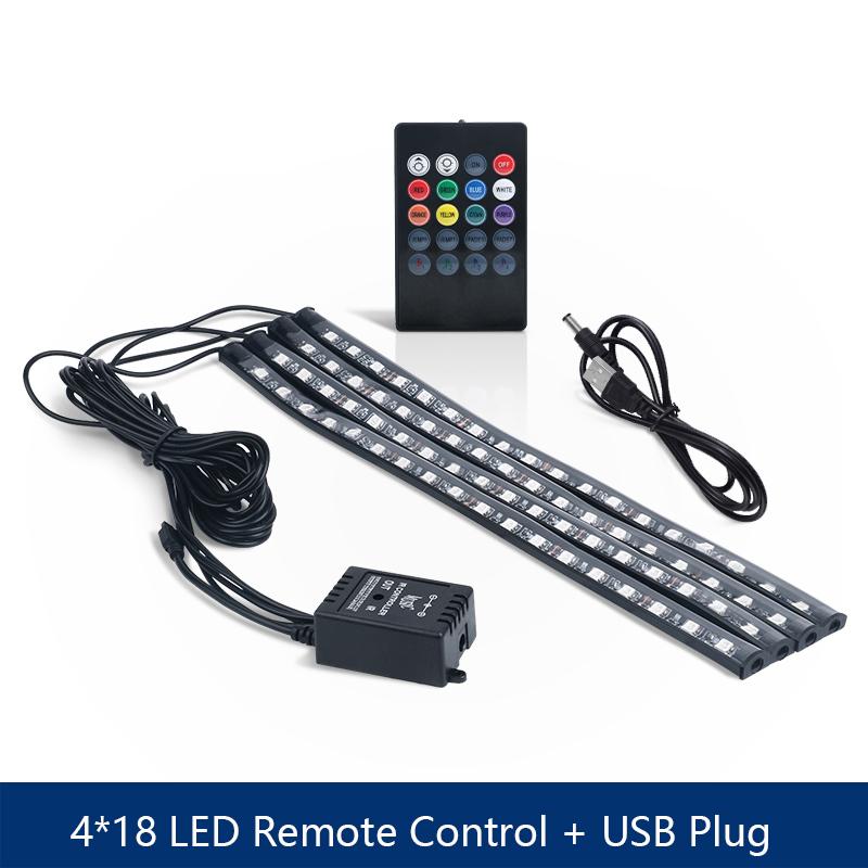6 in 1 RGB LED Atmosphere Car Interior Ambient Light Kit Fiber Optic Strips Light By App Control DIY Music 6M Fiber Optic Band