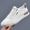 Модные весенне-осенние кожаные повседневные кроссовки для мужчин, дизайнерские белые спортивные туфли с мягкой подошвой, мужские модные легкие туфли для мужчин