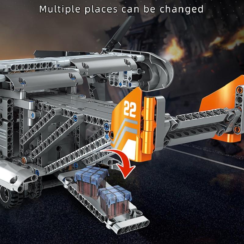 MOULD KING 15043 Technical Building Blocks For Boys RC Car Motorized Boeing Bell V22 Osprey Plane Model MOC-10855 Bricks Kid Toy