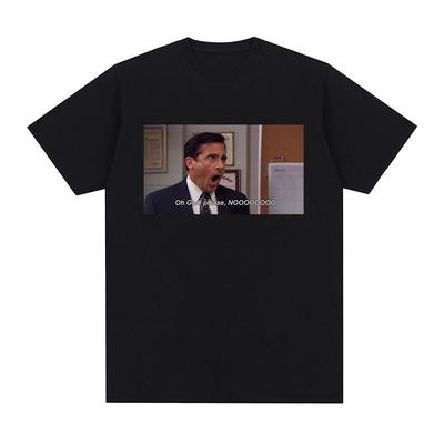 Майка мужская The Office, дань памяти Майклу Скотту, сериал, О Боже, пожалуйста, НЕТ, графическая, с коротким рукавом, хлопковая, оверсайз
