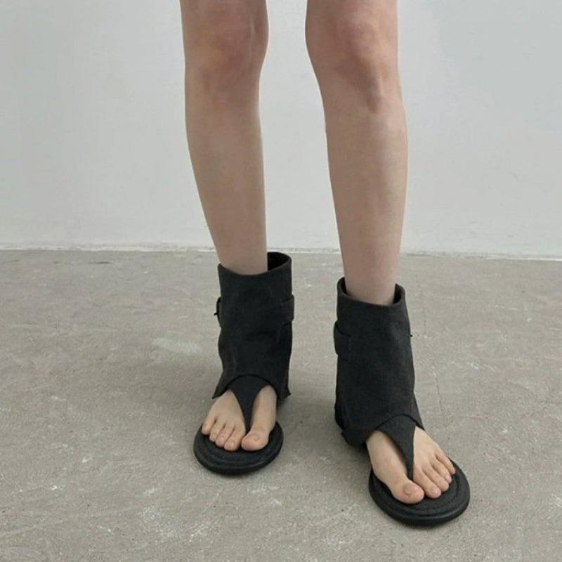 Женские повседневные сандалии 2024 года, новые летние универсальные модные римские туфли, удобные туфли на плоской подошве для отдыха на пляже