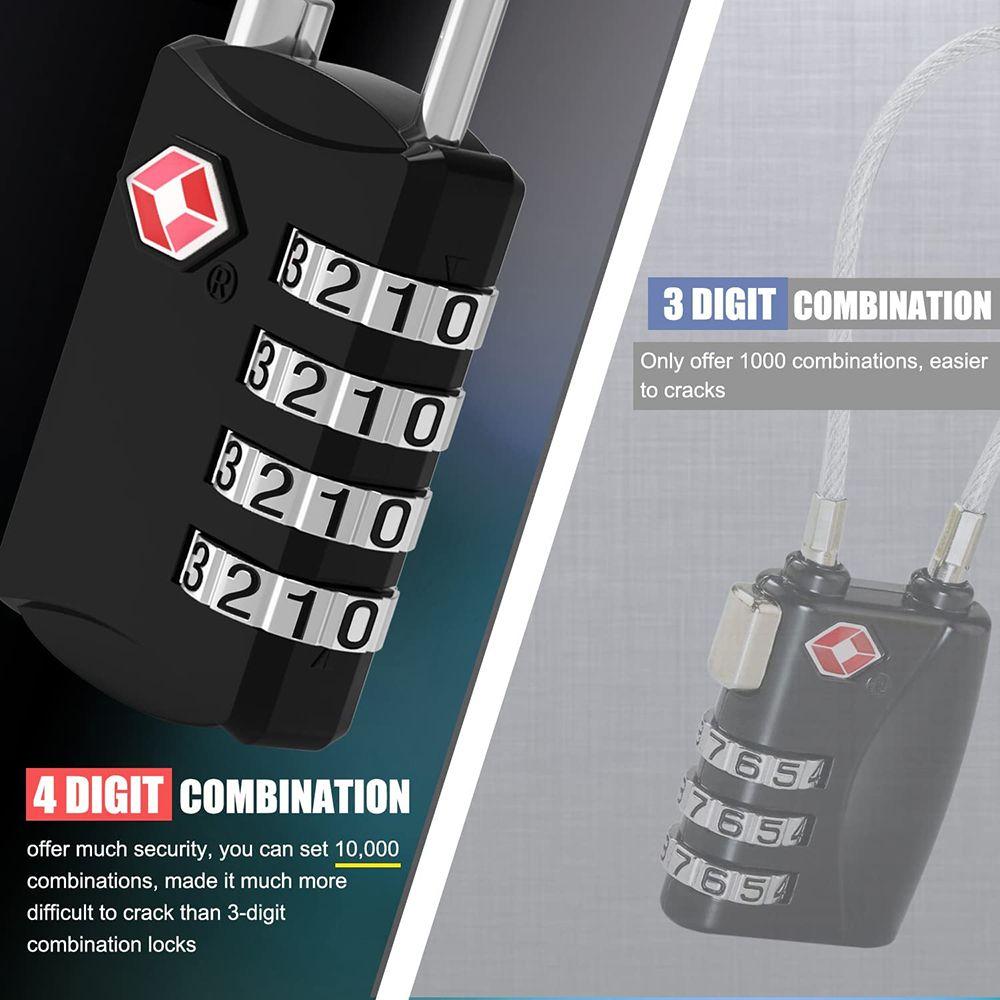 Protection Security 4 Digit Combination Lock TSA Customs Lock Anti-theft Safely Code Lock