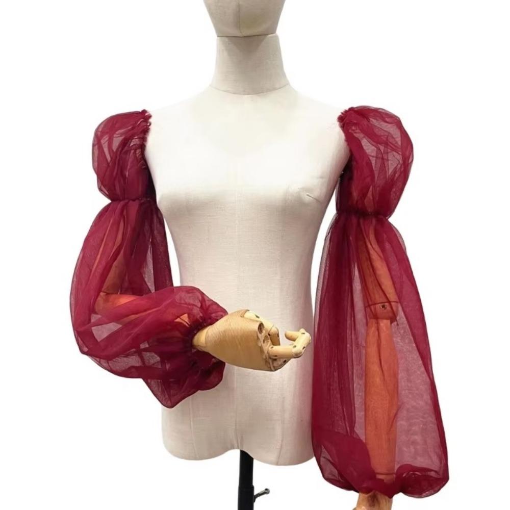 Длинный рукав Декоративные рукава Однотонный длинный рукав Покрытие Тюлевое покрытие для рук Украшение платья