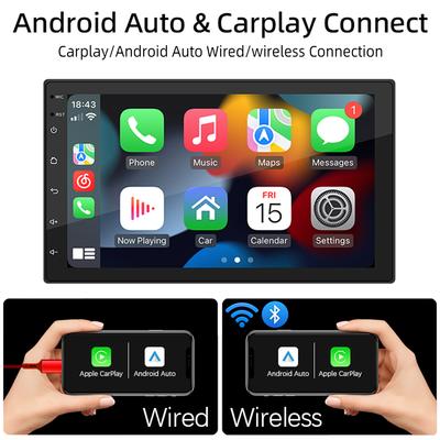 HIPPBQCC Автомобильный Радиоприемник 7 Дюймов Carplay Android Auto Мультимедийный Стереоплеер HD Сенсорный Экран Bluetooth 2 USB FM Mirror-Link Универсальный