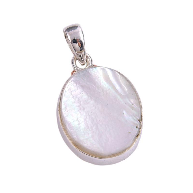 Natural Mother Of Pearl Gemstone Handmade 925 Solid Silver Pendant 1.50'' c8E09