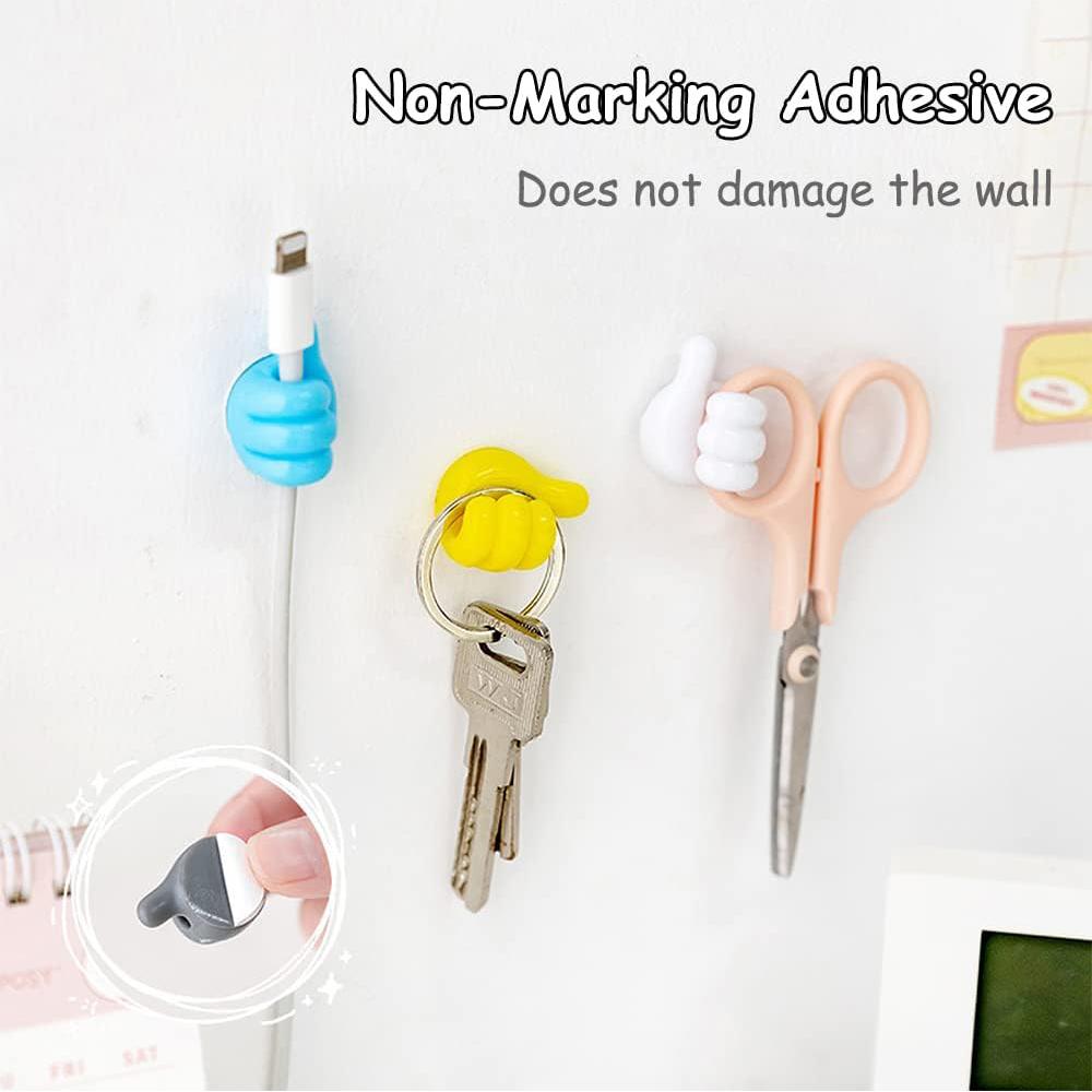 Крючки-большие пальцы Клейкие крючки для дома, офиса, стола, хранения кабелей для передачи данных, ключей 24 шт.