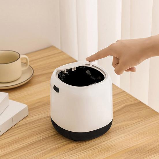 Мини-настольная мусорная корзина с выдвижной крышкой, большое отверстие, скрытая сумка небольшого размера внутри мусорного бака