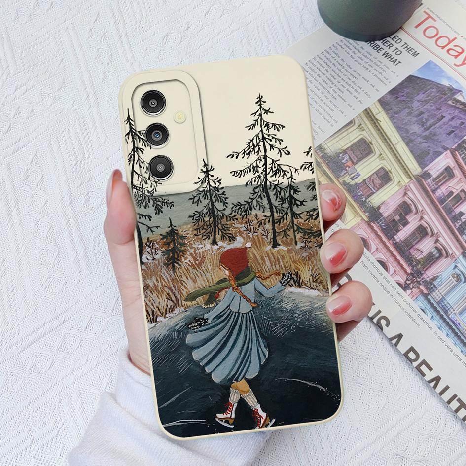 Phone Case For Samsung Galaxy M32 A32 A31 A51 A13 A14 A03 Camera Protection Soft Silicone Cover Art Sketch Fashion Cases For Samsung Fundas Bumper