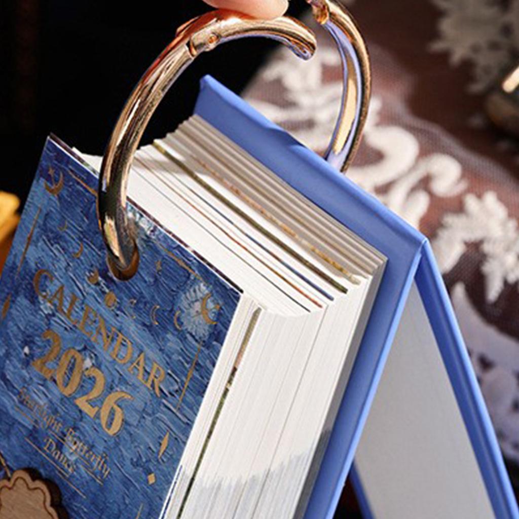 Винтажный европейский календарь-перекидной с масляной живописью, креативный ежедневный отрывной календарь с подвеской-бабочкой, элегантное настольное украшение для дома