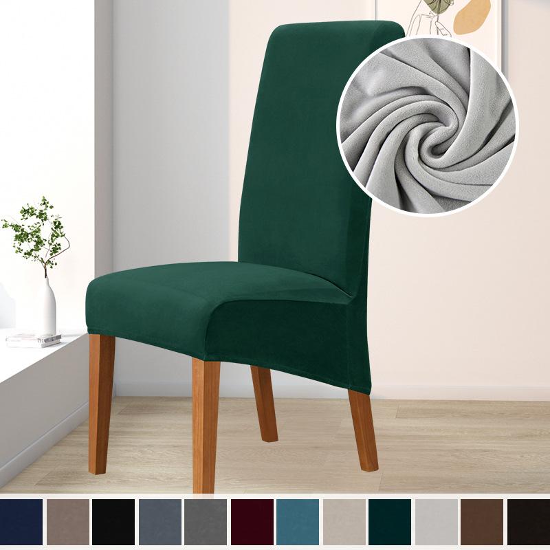 A set of 6 large velvet dining chair covers elastic design removable and washable suitable for restaurants hotels kitchens banquet halls high-back