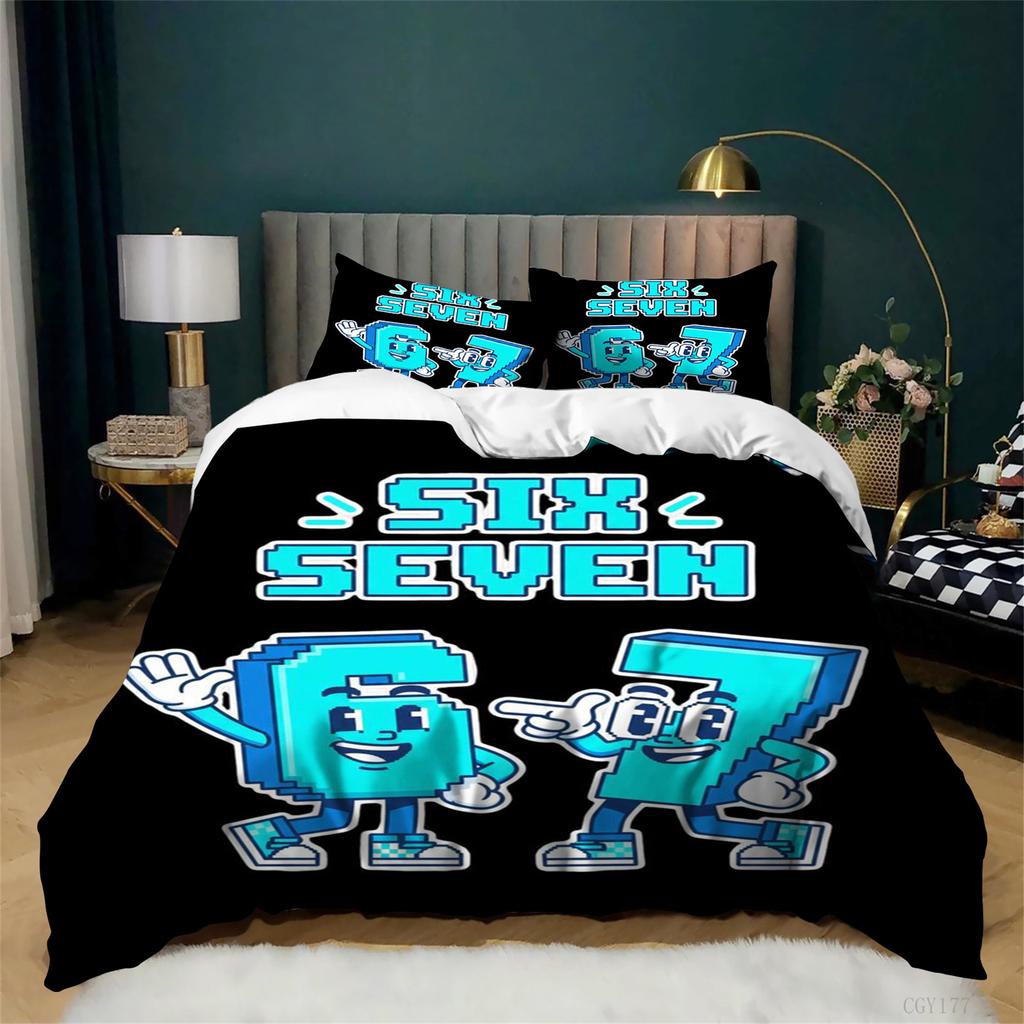 3pcs Duvet Cover Set Twin 67 Steal a Brainrot Comforter Set Soft Lightweight Bedding Duvet Cover with Zipper