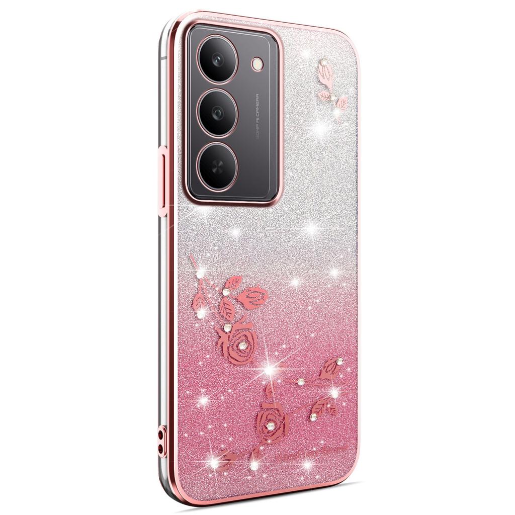 KADEM For Realme 14x 5G Case Flower TPU Flexible Gradient Phone Cover