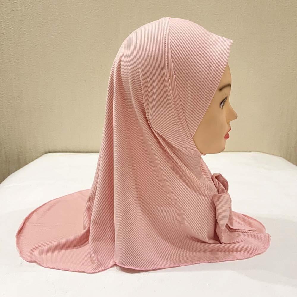 Pre-Stitched Design Kids Instant Hijab Breathable Ethnic Style Turban Traveling Abroad Essentials