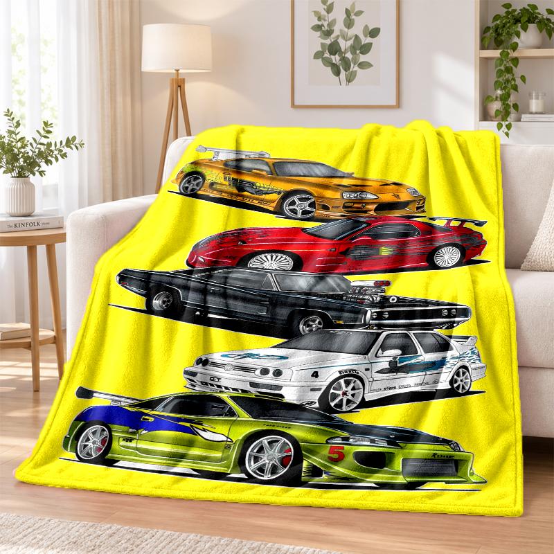 Fast And Furious Flannel Throw Blanket Soft Warm Cozy For Sofa Bed Indoor Home Bedroom Use