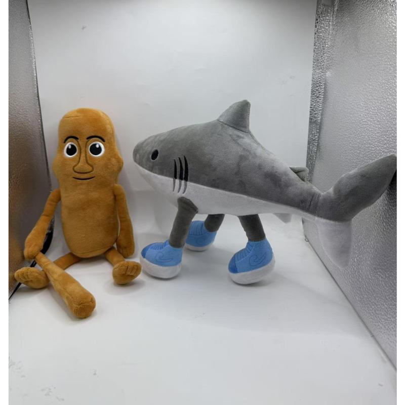 Kawaii Tung Tung Tung Sahur Plush Funny Tralalelo Tralala Sharks Wear Blue Shoes Stuffed Doll Pillow Toy For Kid Birthday Gifts
