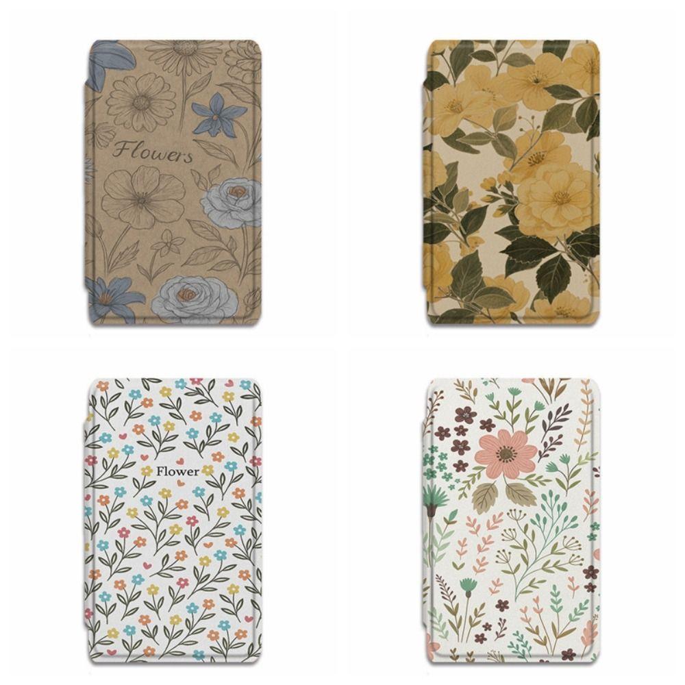 Anti-fall Protective Cover Floral Pattern Folio Shell Premium Magnetic Case for XTEINK X4/X3