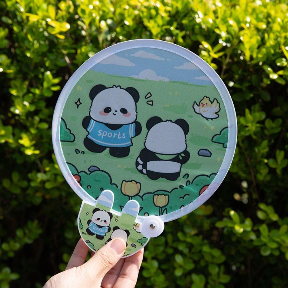 Round Handheld Fan Portable Foldable Fan Creative Collapsible Pocket Fan Kid