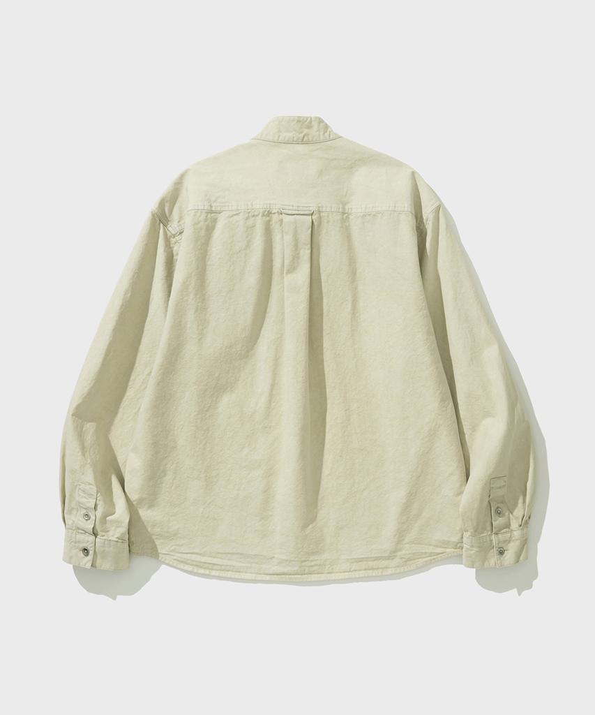 SHIRTER High Neck Overdyed Shirt (Ivory)