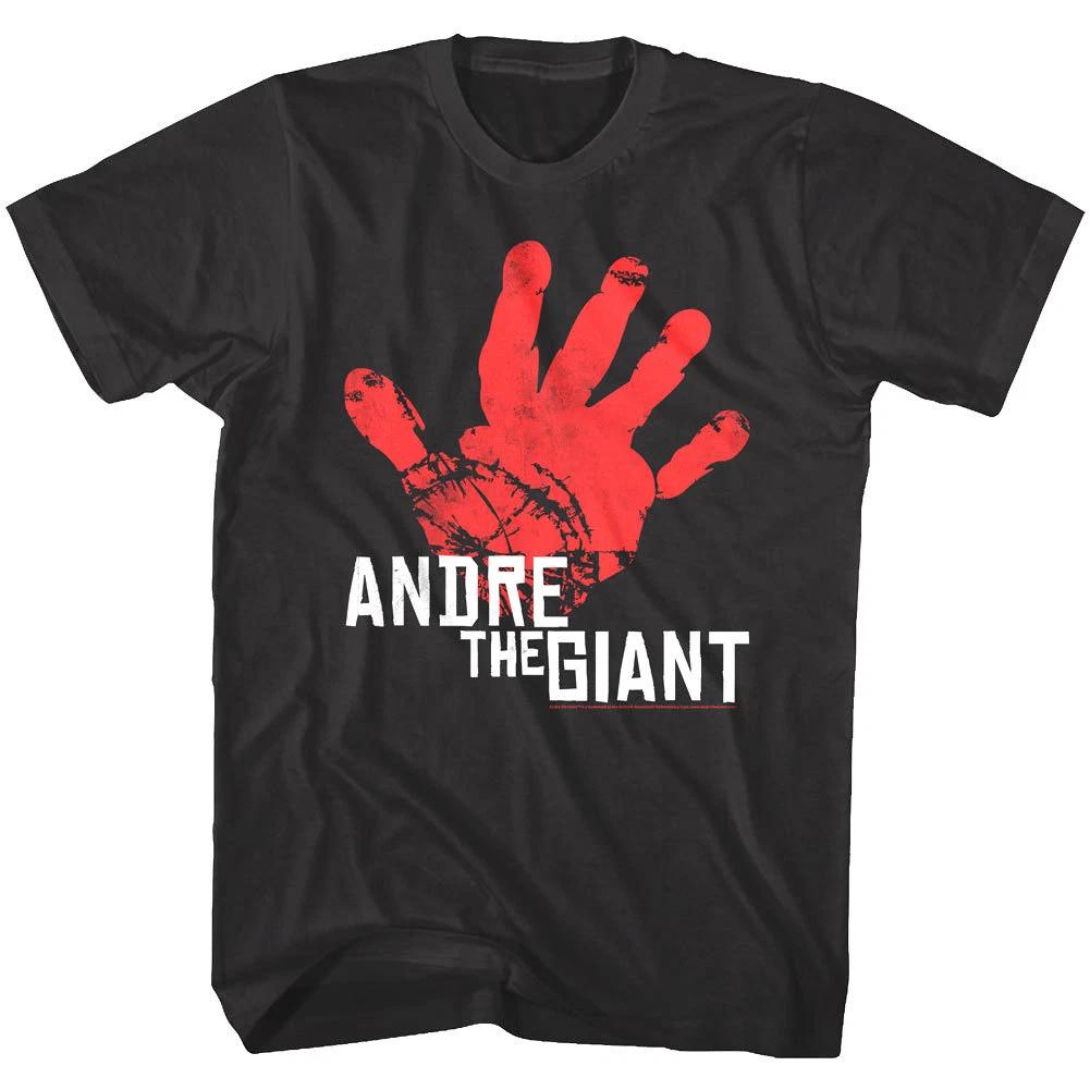 Andre the Giant Wrestler Massive Hand Print Men's T Shirt Big Wrestling Champion
