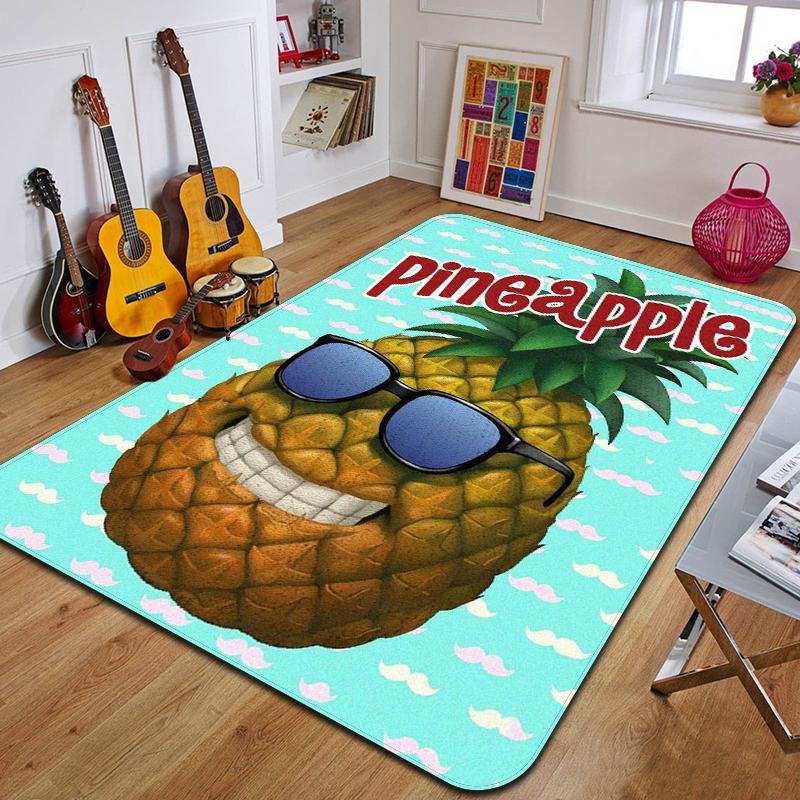 P-Pineapple Printed Carpet Fashion Yoga Mat Non-Slip Carpet Bedroom Decoration Outdoor Carpet Bedroom Birthday Gift