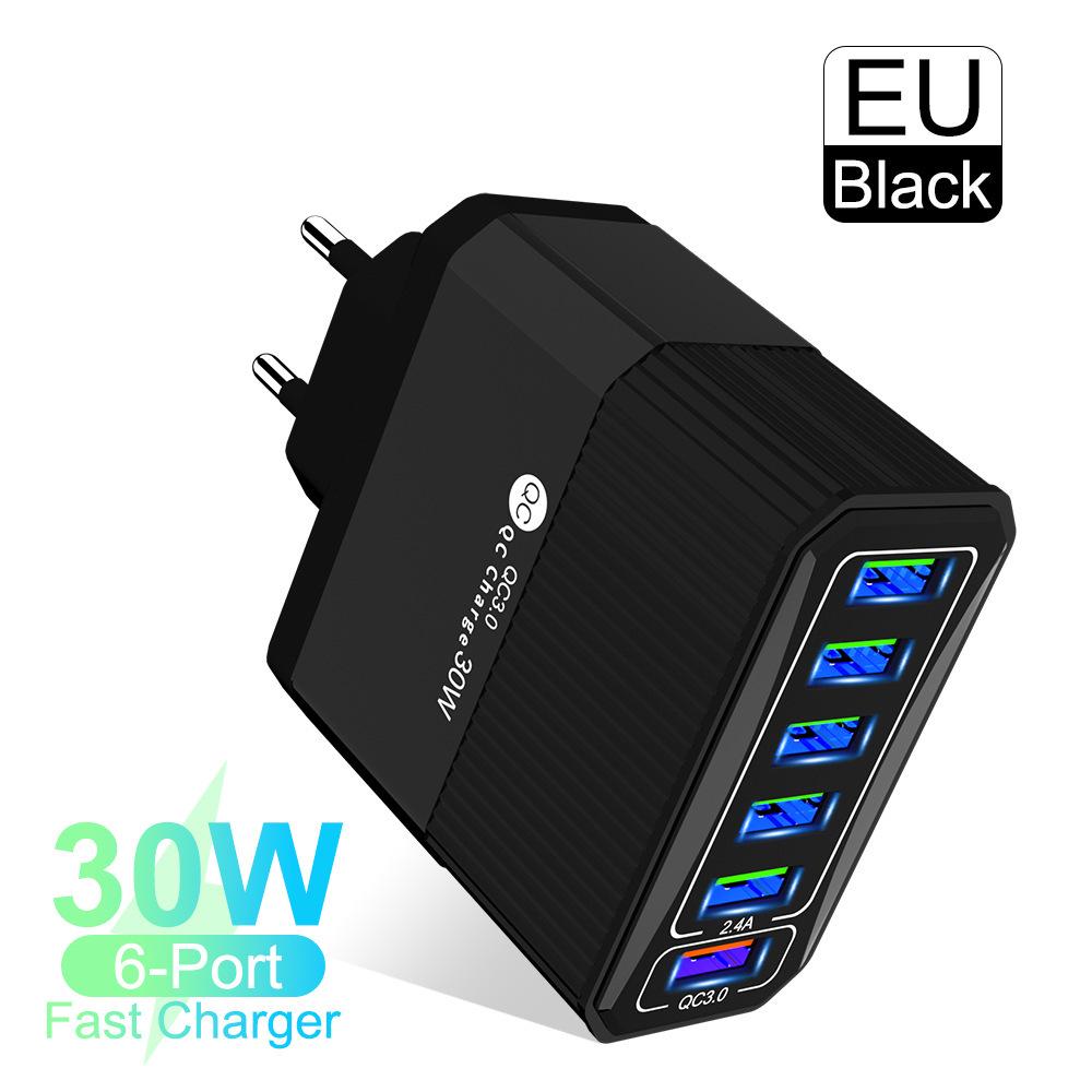 Быстрое зарядное устройство GaN 65 Вт QC3.0 для телефонов и планшетов, стандарт ЕС