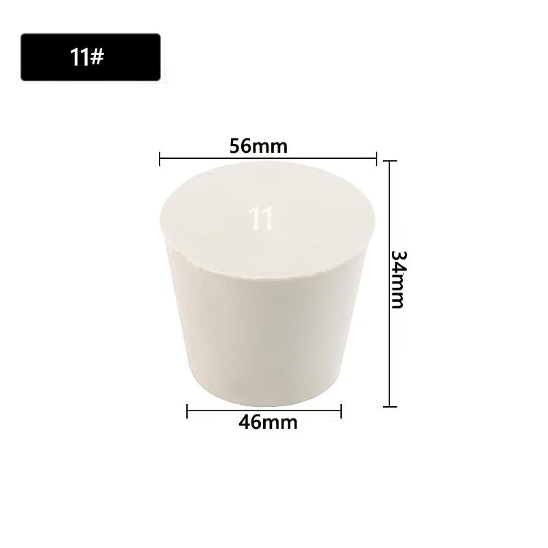 1/5 шт. Лабораторная резиновая пробка для колбы, коническая трубка, сплошная белая, устойчивая к щелочам, лабораторная вставная уплотнительная пробка