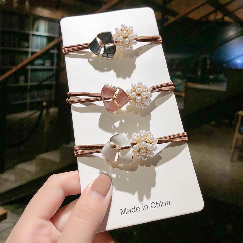 Корейские жемчужные аксессуары для волос: Простые резинки для волос и ароматные резинки для женщин