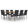 Day and Night - Day and Night Garden Dining Furniture Set 7 Pieces Black PE Rattan