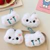Cute Rabbit Pendant Plush Toys Keychain Cartoon Soft Plush Doll School Bag Pendant Car Key Ring Charms Decoration Birthday Gift