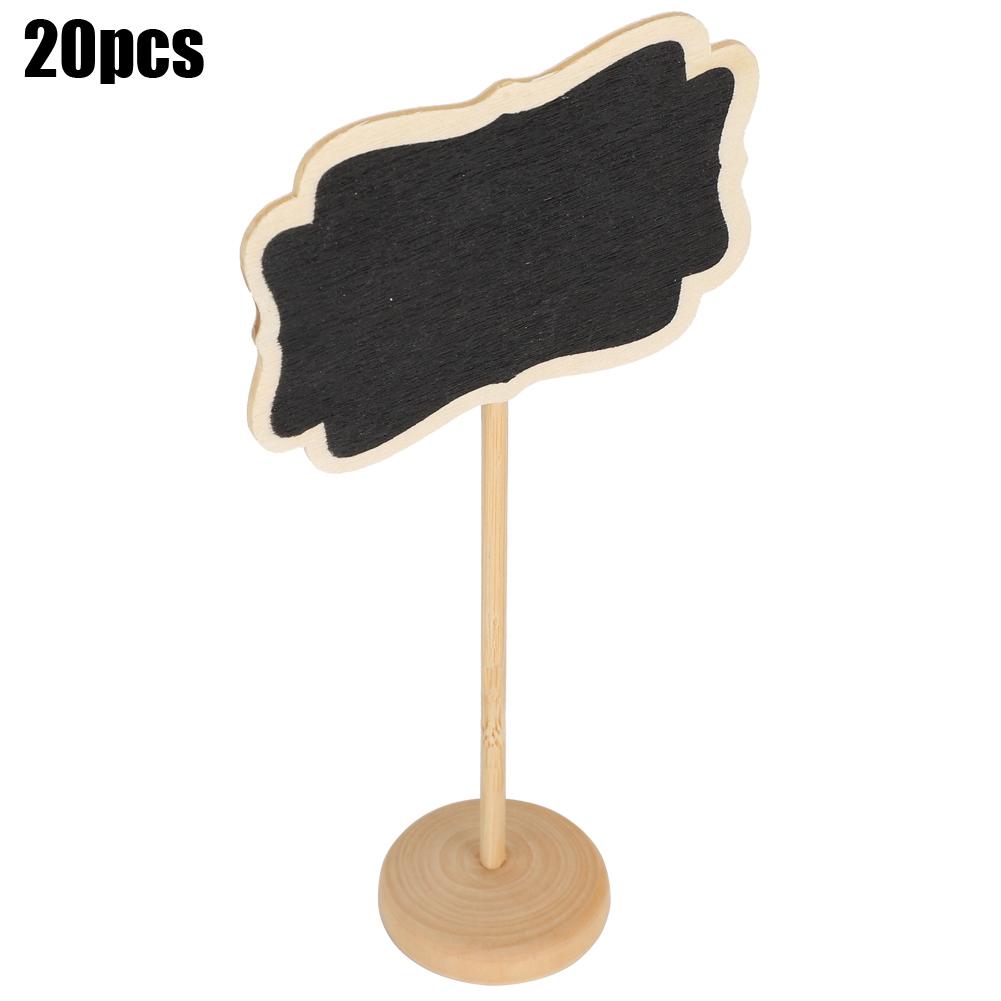 20pcs Wooden Blackboard Vertical Writing Notice Plant Decorative Signs Tags Garden Labels DIY