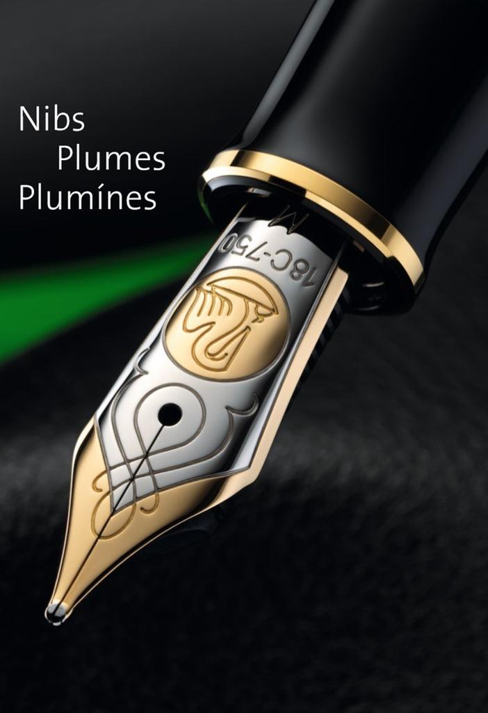 Pelikan M400 Green Stripe Fountain Medium Officially Imported Souverän Pen, Nib,