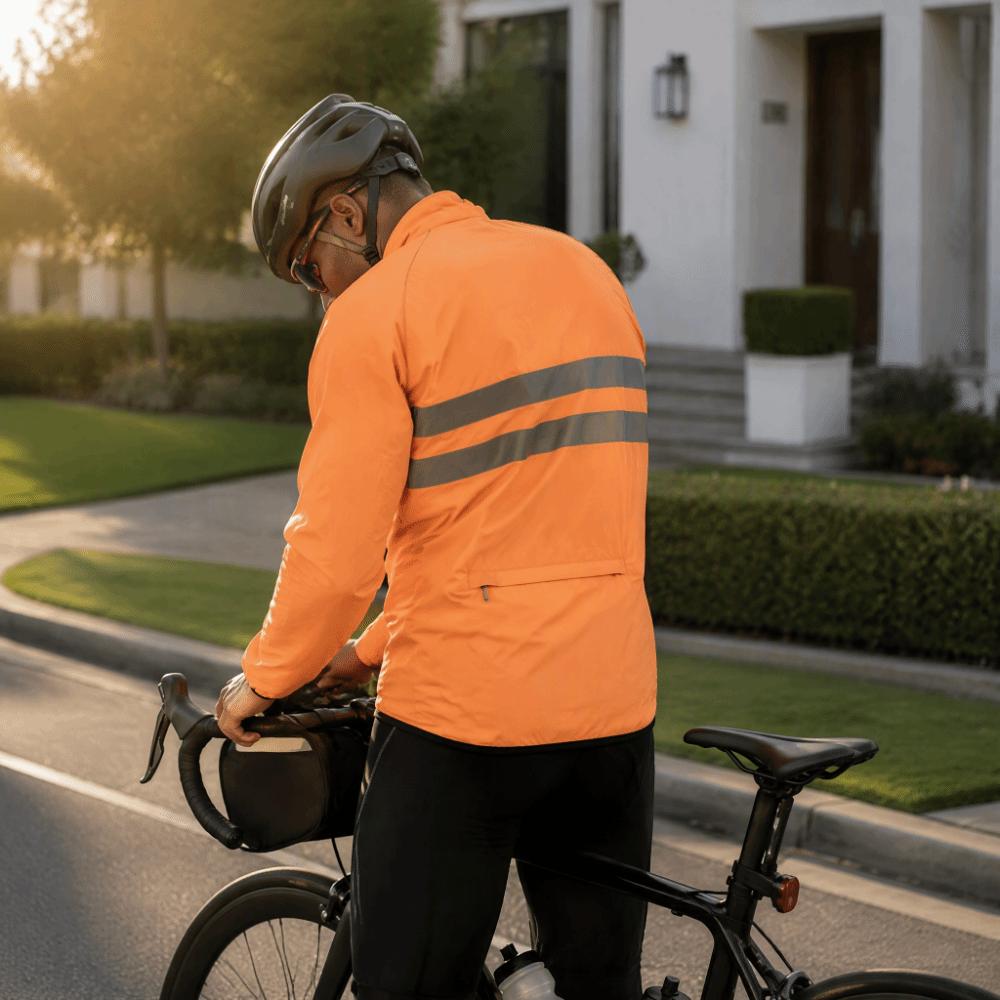 Orange Cycling Jacket Windproof Off Road Motorcycle Cycling Jacket  Fishing Trips