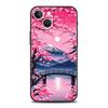 Розовый чехол с цветами сакуры на весну для iPhone 17 16 15 Pro Max 11 12 13 14 7 8 Plus SE 2020 X XR XS Мягкий черный