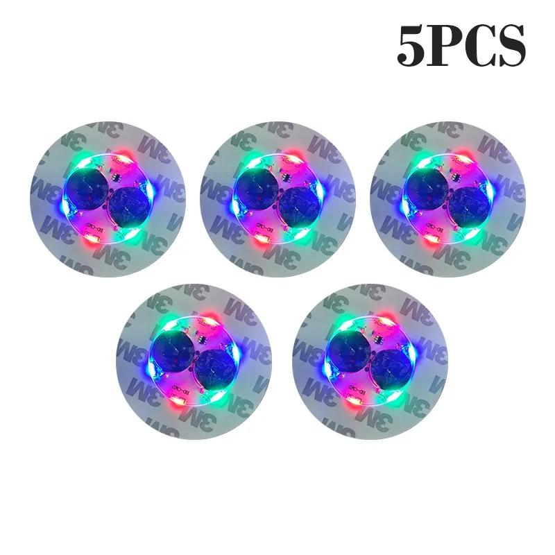 100 шт. светодиодный коврик для посуды, светящаяся наклейка, цветная мигающая наклейка на бутылку, светящаяся подставка под стакан, барная стойка