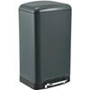 Мусорное ведро для кухни с педалью - GREENWICH - KITCHEN MOVE - 40 л - Дизайн - Матовая нержавеющая сталь, серый
