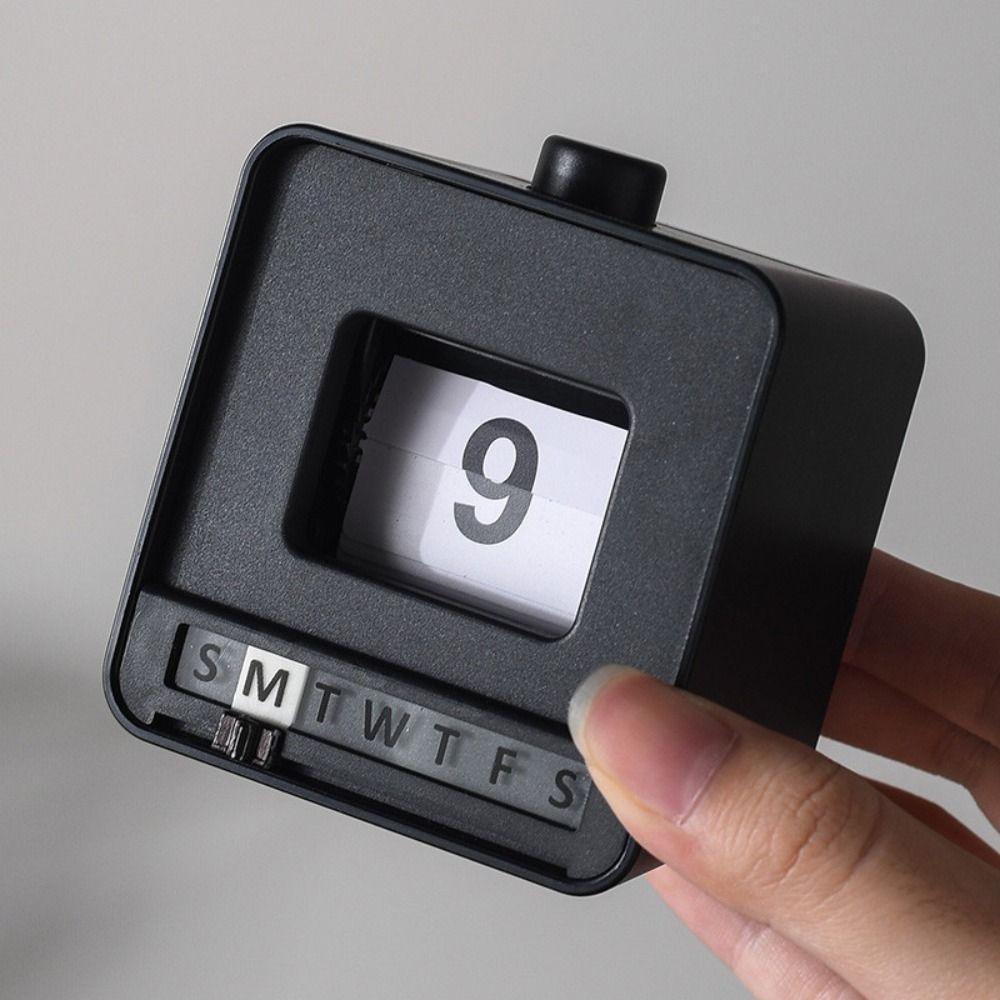 Mini Size Perpetual Calendar Push Flip Mechanism Page Turning Calendar Office Desk