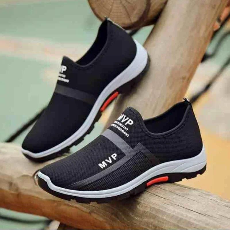 Fashion Summer Men Shoes Breathable Sneakers Mesh Lightweight Walking Shoes 2025 New Man Slip on Casual Shoe Men Loafers Tênis Masculino