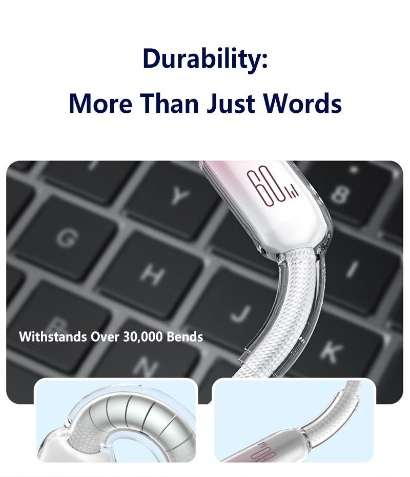 Кабель USB Type C — Type C PD 60 Вт, быстрая зарядка, дата-кабель для iPhone 16/15, Huawei, Samsung, Xiaomi, USB-C кабель для зарядки 1 м/2 м