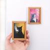 Серия "Черный Кот" Масляная живопись Котёнок, который кричит Магнитная фоторамка Деревянный Винтажный Магнит на холодильник