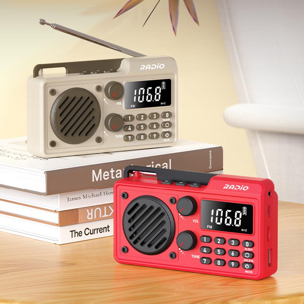 Карманное радио Беспроводной BT-динамик Радио на батарейках Поддержка TF-карты U-диска Наушники Таймер сна для дома, улицы, путешествий