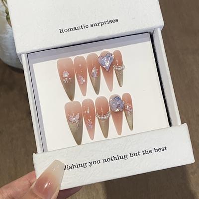 Градиент французский кошачий глаз трехмерный рельеф жемчужная роза бабочка белый лотос патч