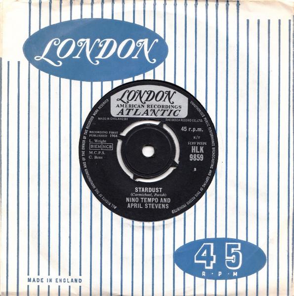 7-дюймовая пластинка NINO TEMPO & APRIL STEVENS - Stardust / 1 - 45 HLK9859 London Records 1964 UK Джаз Б/У