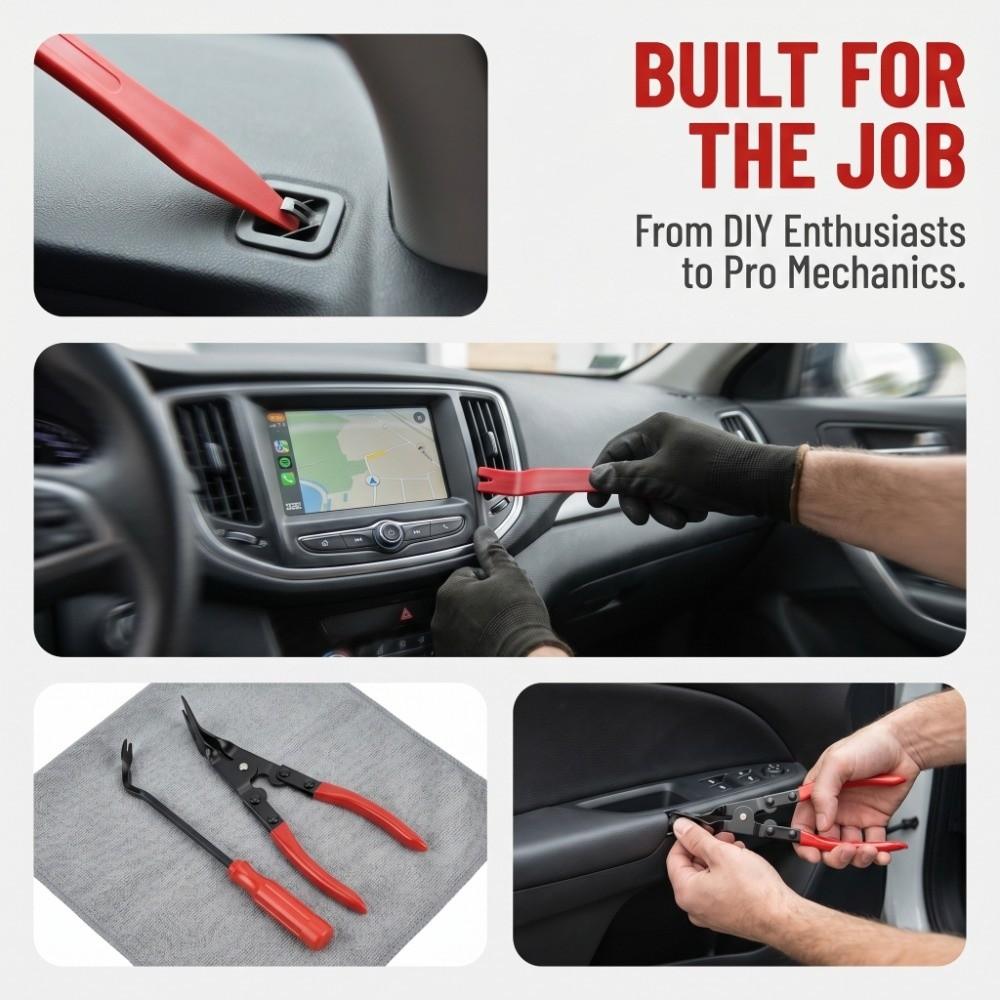 13PCS PP&Carbon Steel Auto Trim Removal Tool Kit Universal Automotive Interior Trim Pry Set DIY