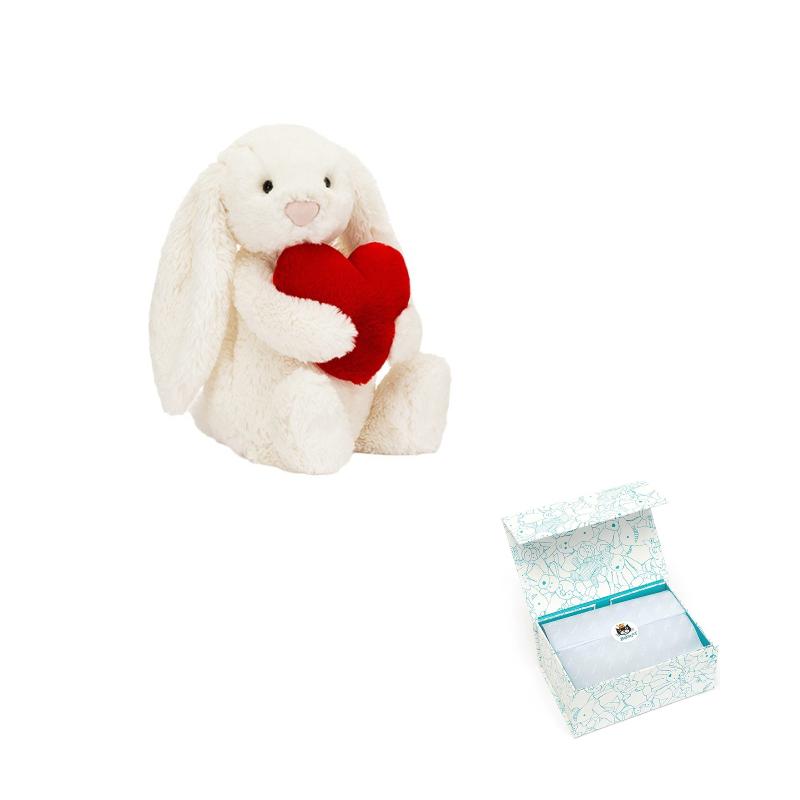 JELLYCAT День святого Валентина Заяц Бонни Красное Сердце Кукла Плюшевая Кукла Высота 18/31 см