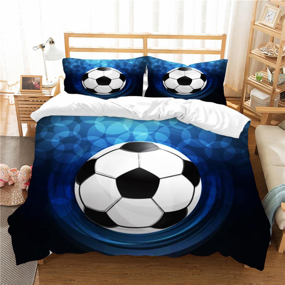 Постельный комплект Футбольное пододеяльник с 3D принтом Постельное белье Костюм Футбол Домашнее постельное белье с наволочкой Мягкий пододеяльник