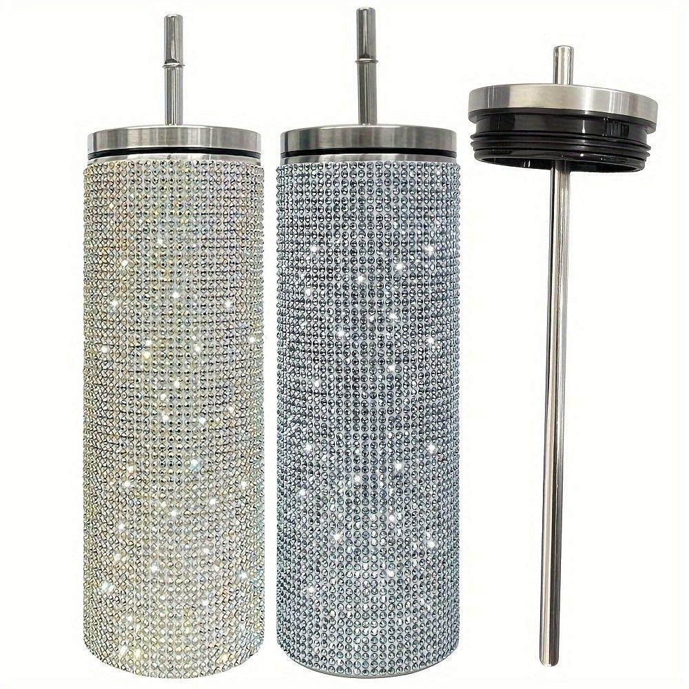 Bling Rhinestone Thermos Bottles Leopard Print Stainless Steel Water Bottle  Outdoor Activities